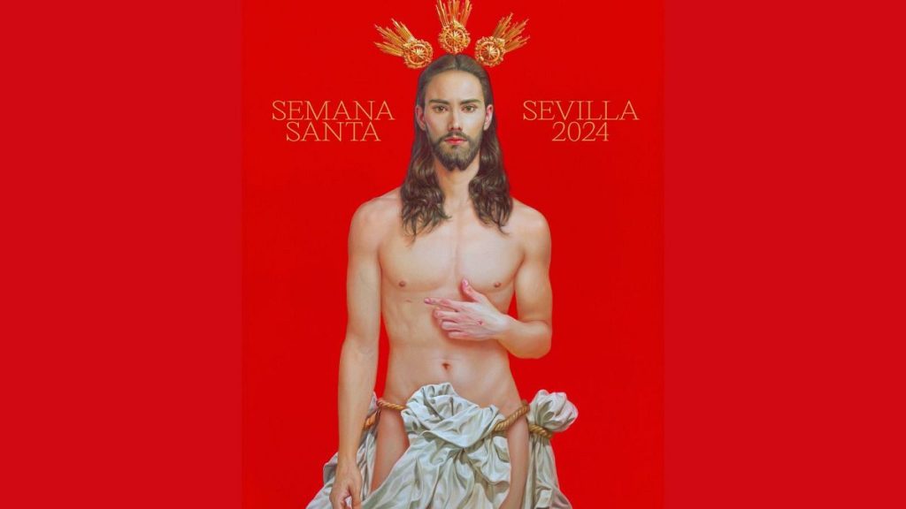 پوستر مسیح «زیادی خوشتیپ» در اسپانیا جنجال‌ساز شد