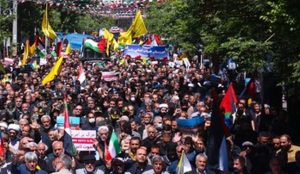 آغاز رسمی راهپیمایی روز قدس در سراسر کشور و تشیع شهدای کنسولگری ایران در دمشق + تصاویر و فیلم